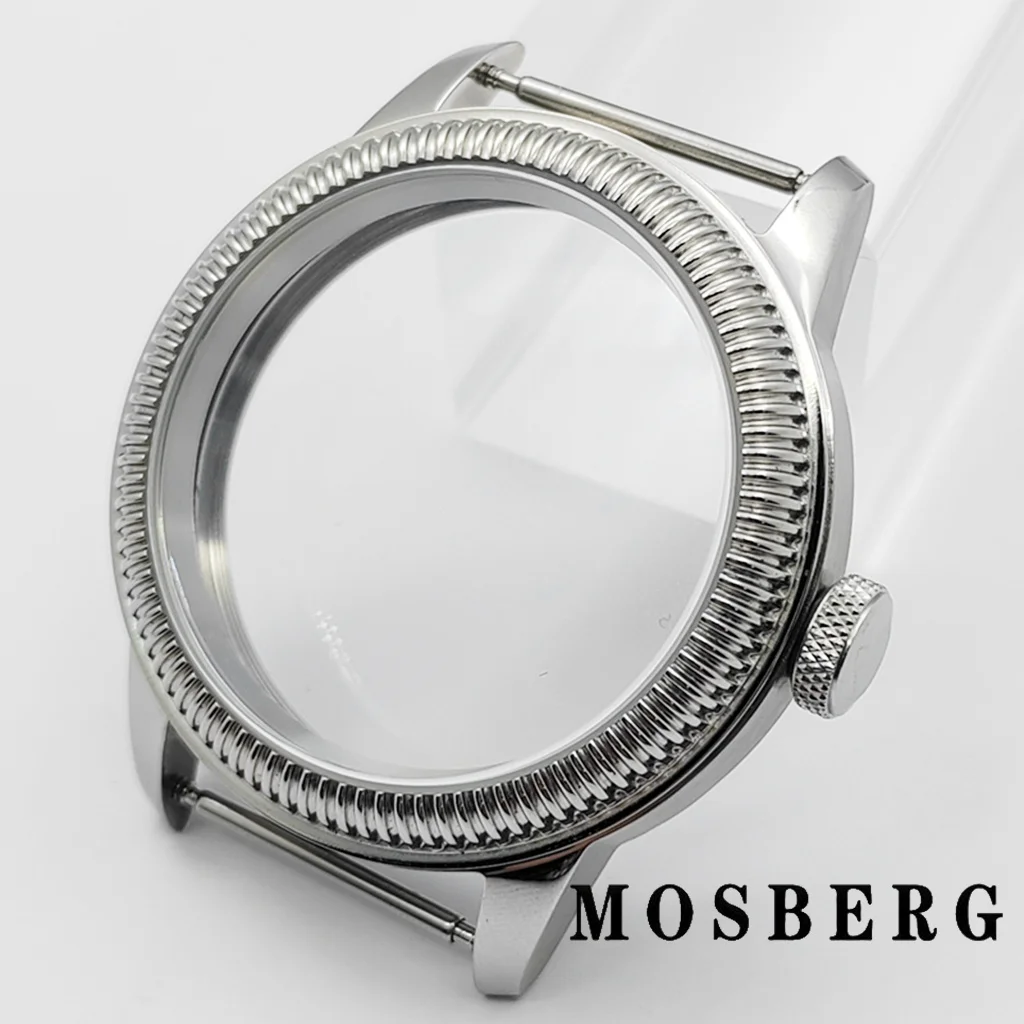 44 مللي متر الفضة 6497 ساعة حافظة الصلبة الفولاذ المقاوم للصدأ ل ETA 6498 6497 ST3600 حركة الساعات اكسسوارات أجزاء