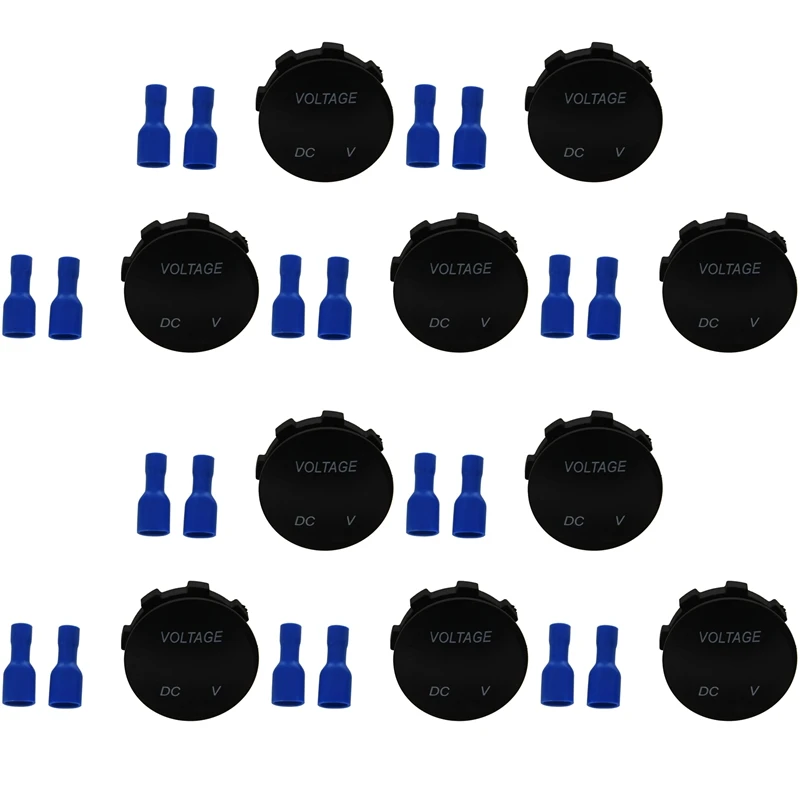 

Универсальный вольтметр, водостойкий измеритель 10 шт, с цифровым дисплеем, зеленым цветом, для автомобилей и мотоциклов, DC 12-24 В