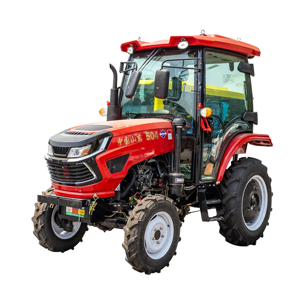 Trator agrícola de 50-100 HP 4 WD com desempenho resistente de cabine para agricultura em grande escala