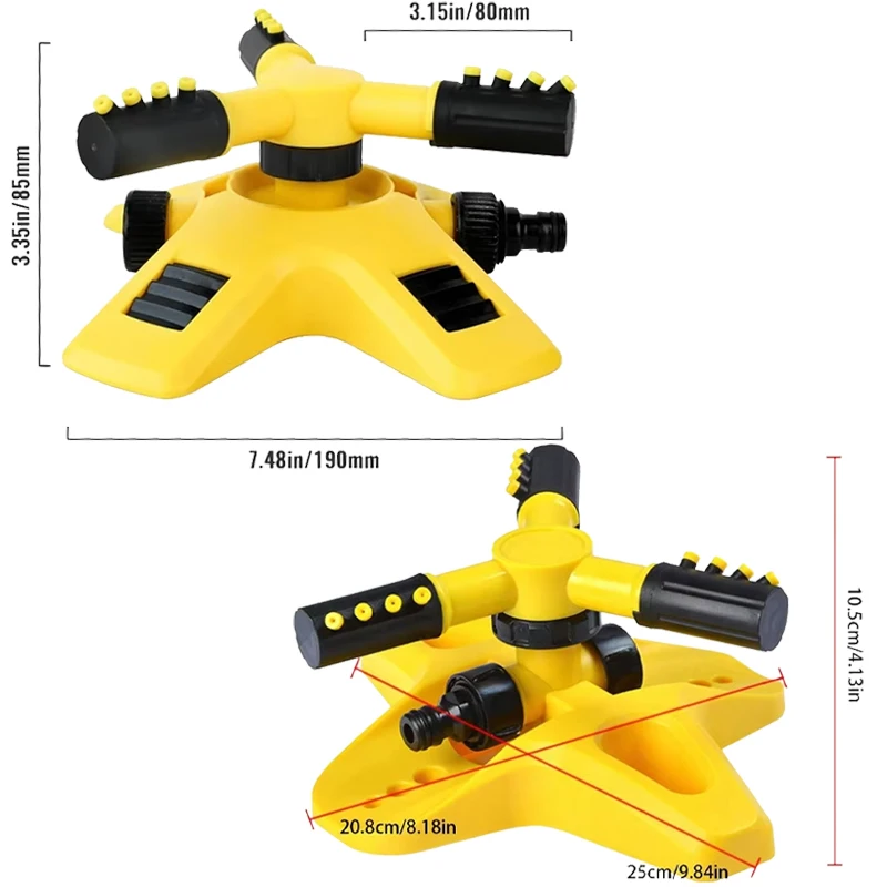 1 Garden Lawn Irrigation Automatic Rotary Sprinkler 360 ° Garden Cover Spray Outdoor Plant Watering Tool