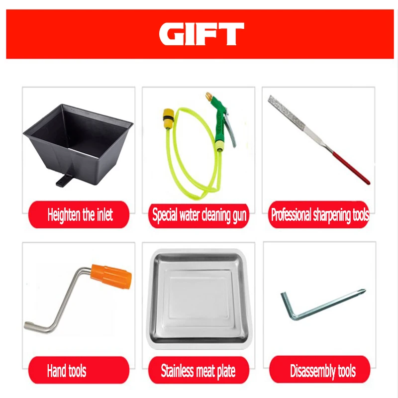 Commercial Electric Meat Mincer Grinder 850W Kitchen Chopper Food Processor Stainless Steel Home Appliance