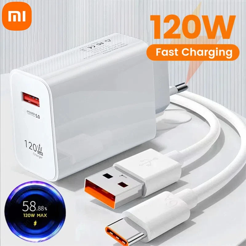 Xiaomi USB Fast Charger EU/US Plug Phone Charger Adapter 10A Type-C Cable Suitable For iPhone Xiaomi Samsung USB Wall Charger