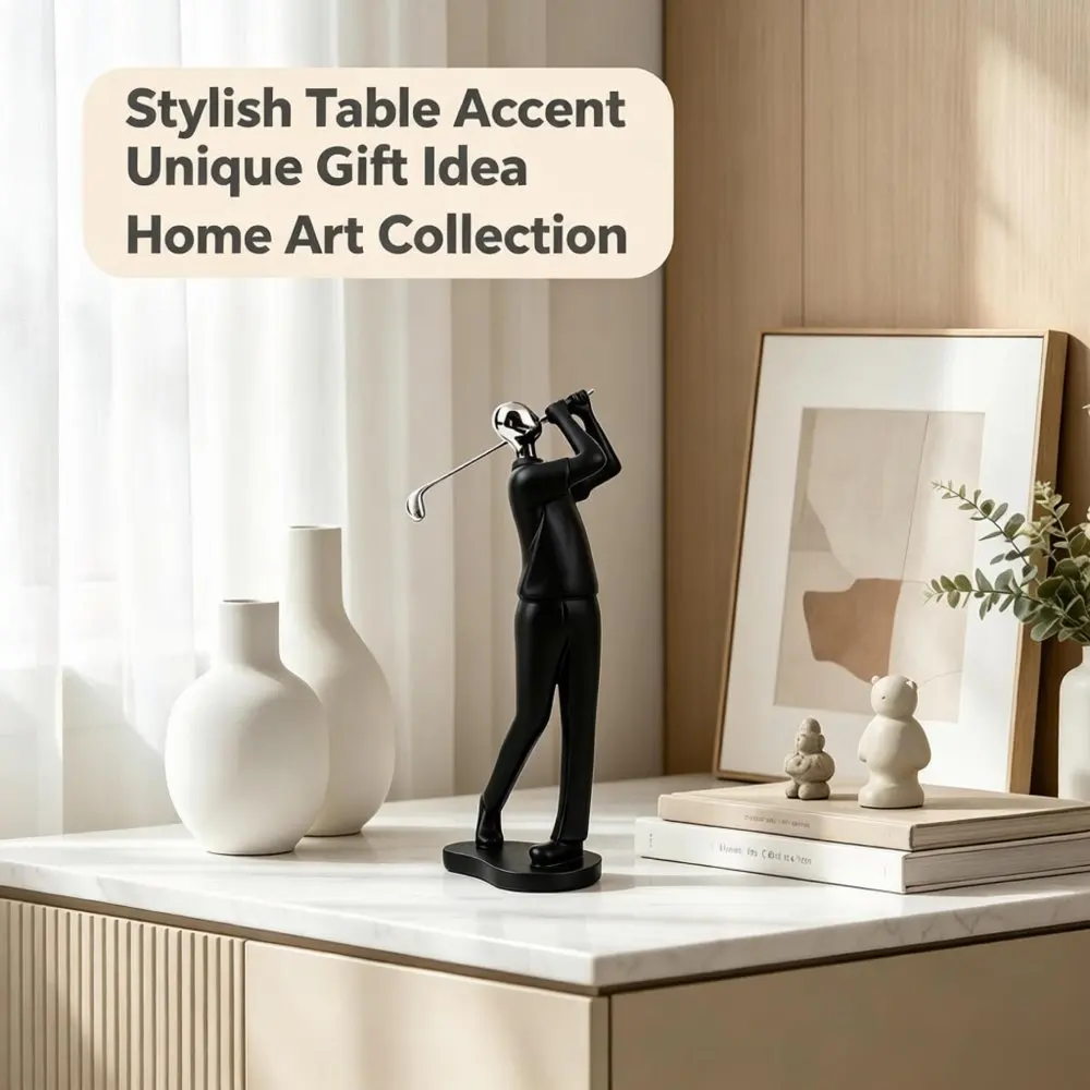 Standing Golf Sport Abstract Character Figurines Modern Minimalist Home Decor Tabletop Ornaments for Living Room Office