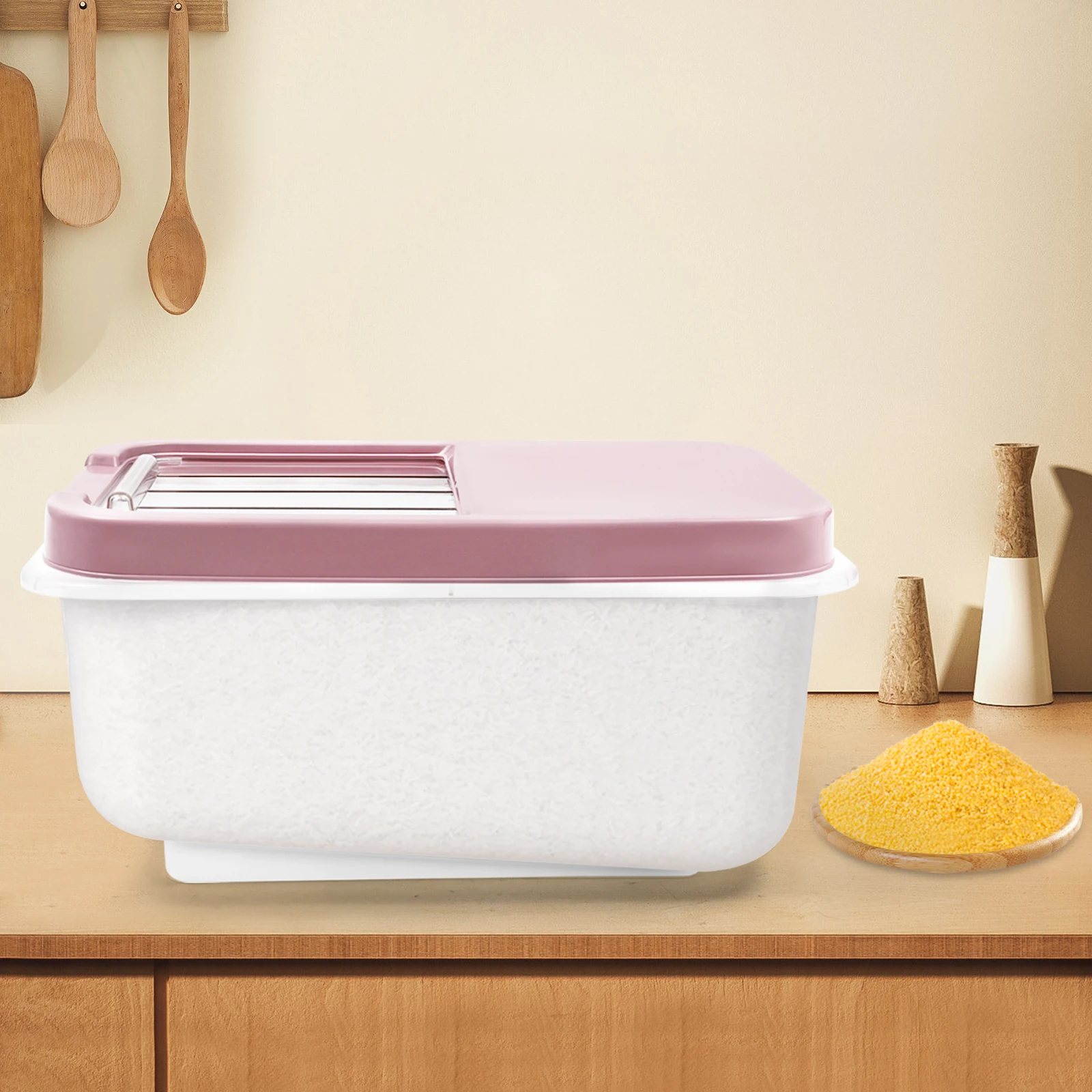 Household Sealed Rice Storage Container Airtight Moisture Proof Cereal Dispenser Insect Proof Flour Storage Bin