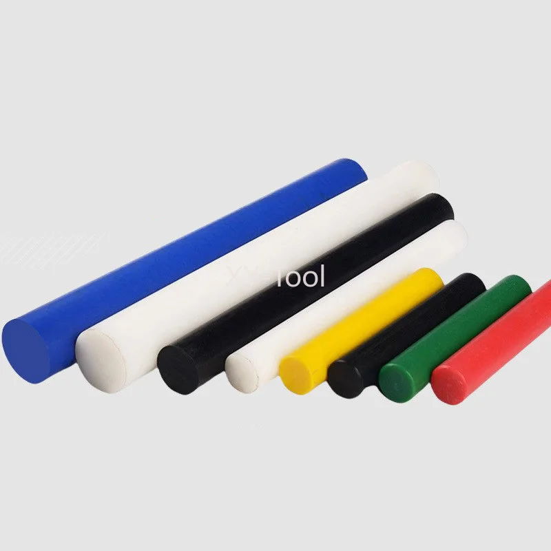 Asta POM da 500 mm Diametro solido 3-50 mm Nero Bianco Rosso Blu Giallo Verde Barra di plastica Asta di polyoximetilene Bastone rotondo Materiale di lavorazione