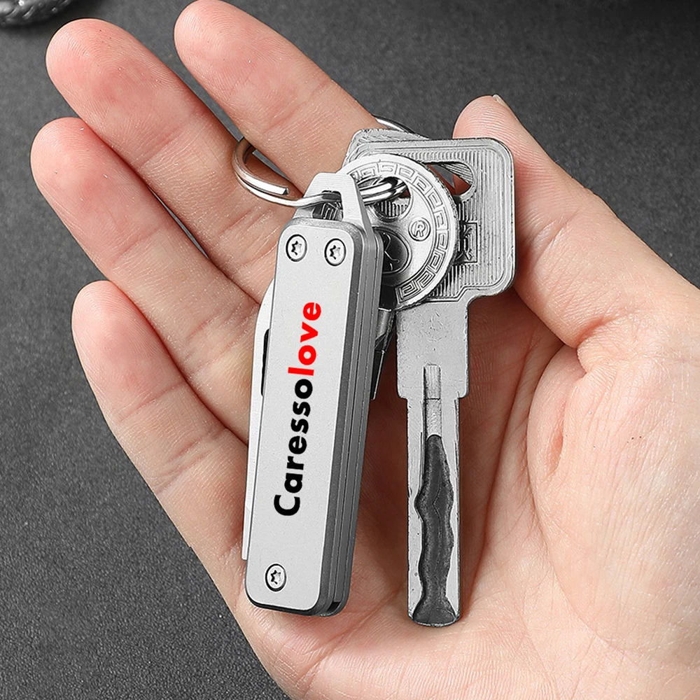 Alloy Key Mini Folding Knife D2 Blades Portable Camping Pocket Knife EDC Hand Tools Unpacking Cutter Defensive Survival Gadgets