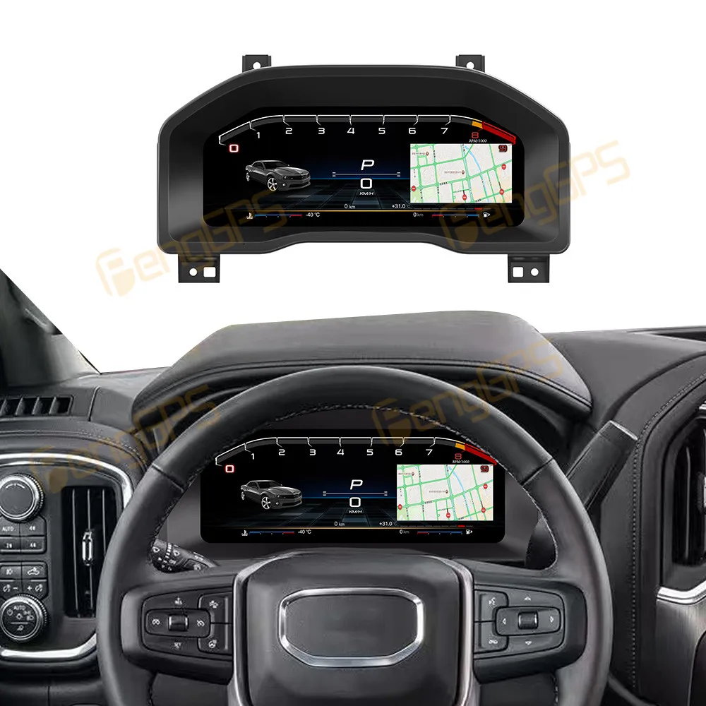 

For Chevrolet Silverado 2019-2023 Car LCD Dashboard Digital Cluster Virtual Cockpit Instrument Speedometer Multifunctional