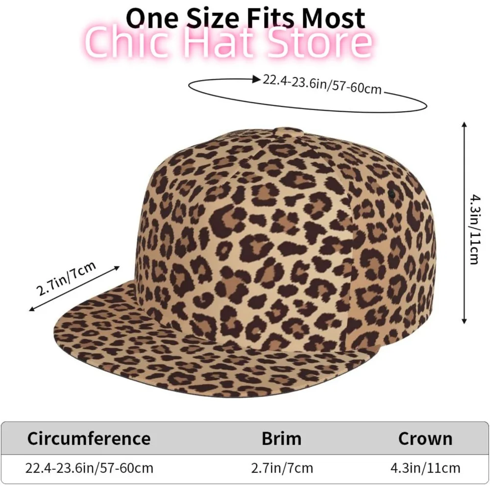Fashion Leopard Print Baseball Cap Adjustable Snapback Hat for Men Women Unisex Hip Hop Baseball Hats