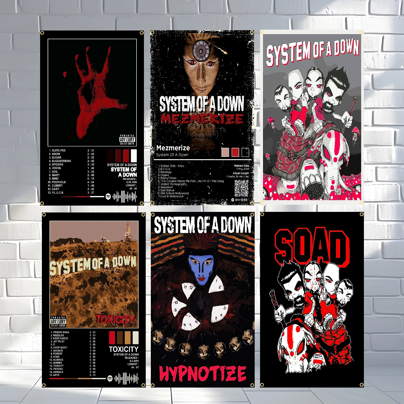 S-System Of A D-Downs Rock Band Flag Polyester Digital Printing Banner for Bedroom Wall Art Out Door Tapestry