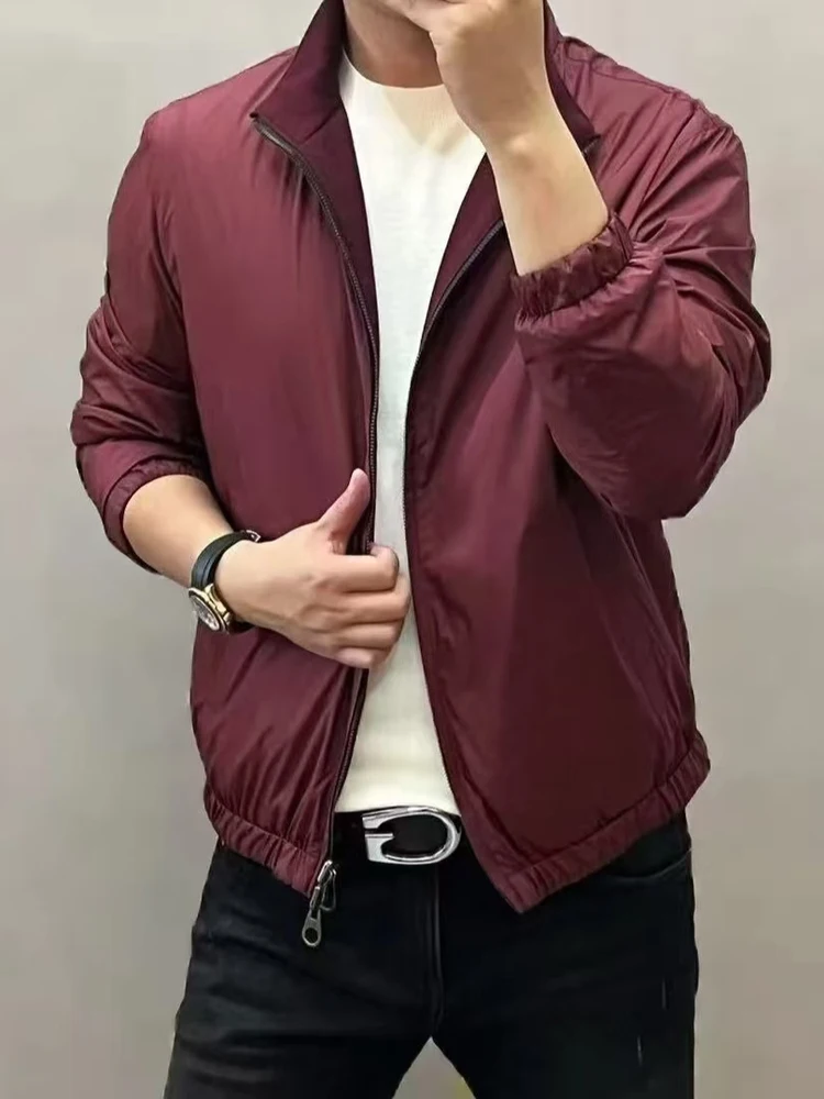 

Высококачественная двусторонняя куртка из смесовой ткани для повседневной носки, модная, универсальная, деловая, осенняя мужская куртка