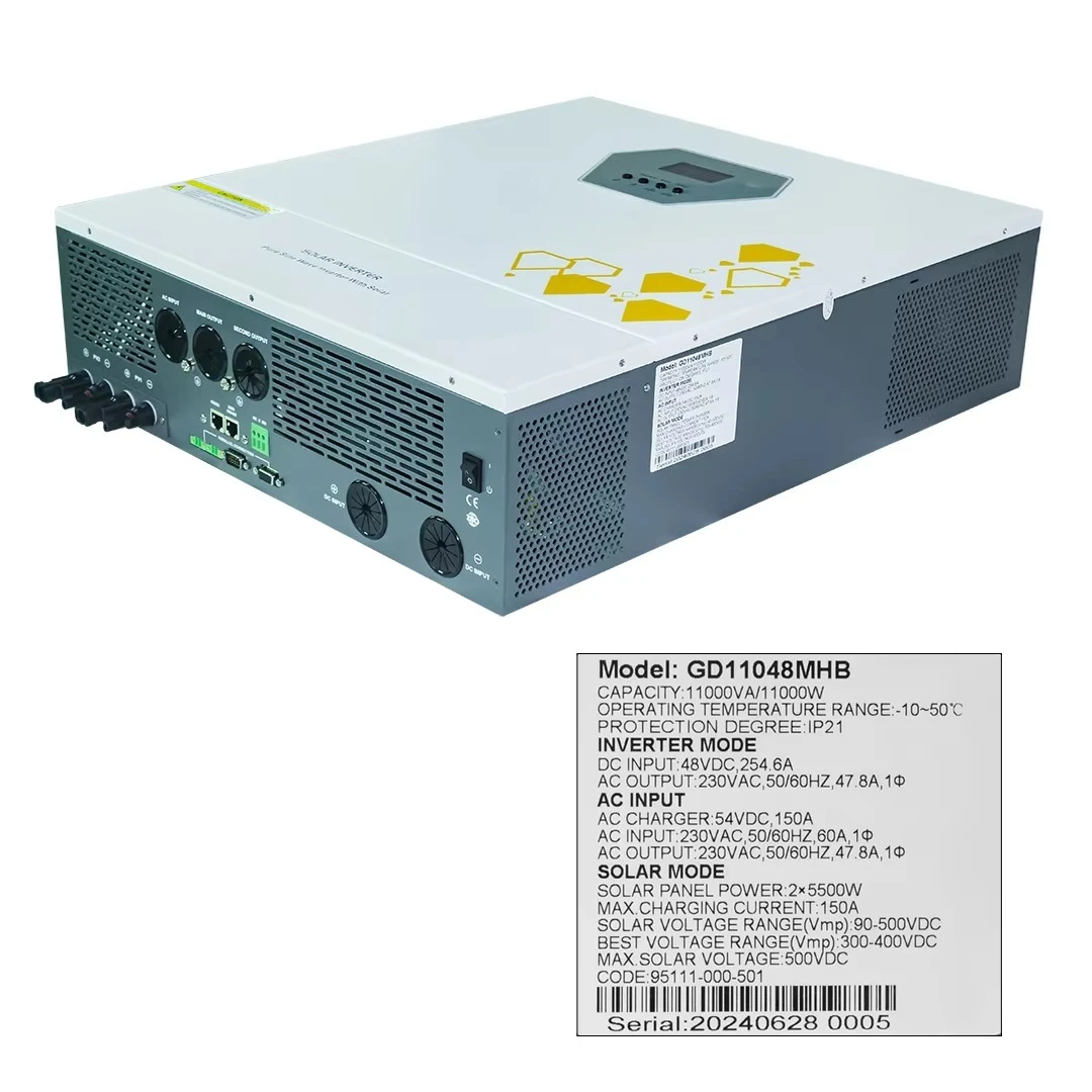 Inverter ibrido 6.2kw Connected alla rete Inverter 6200w Off-Grid Solar Inverter 6.2kw con controller solare 100A per off-Grid