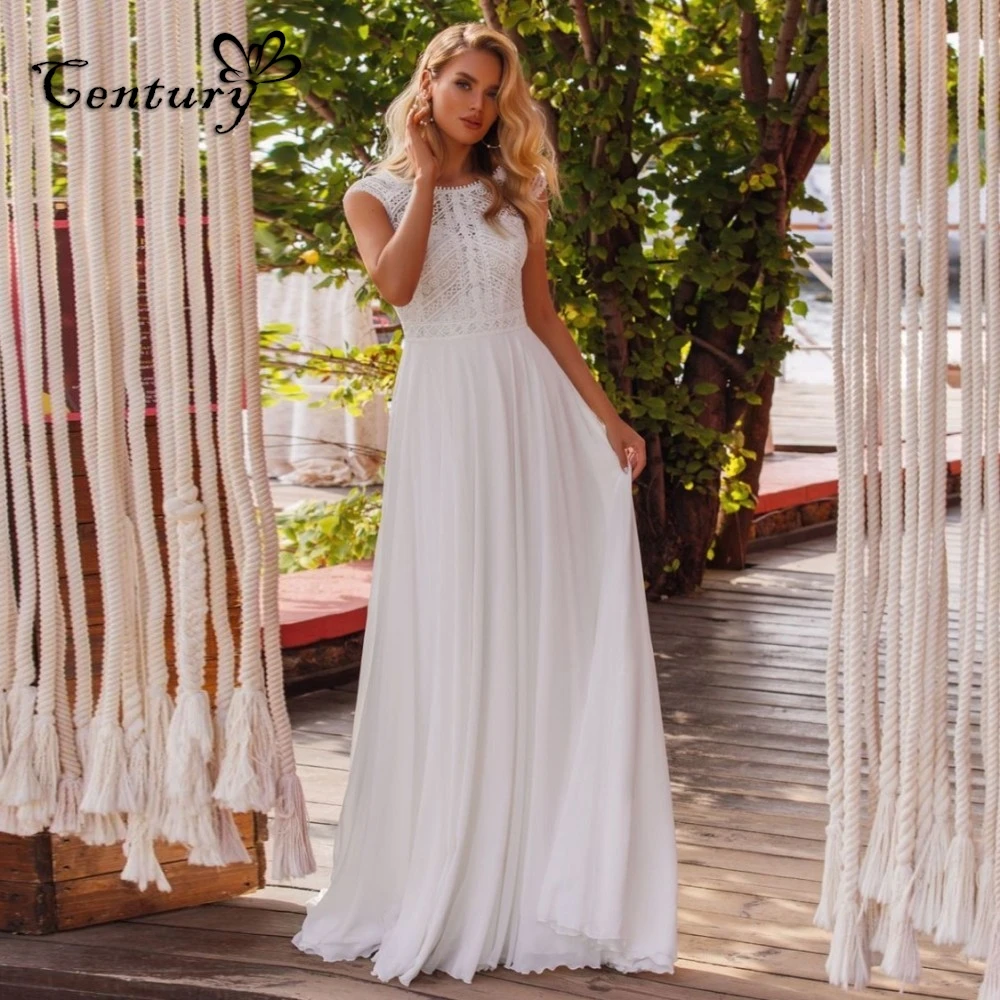 

Boho Chic Wedding Dress for Women 2025 Backless A Line Lace Chiffon Bohemia Bridal Dresses Vestidos de Novia Customized