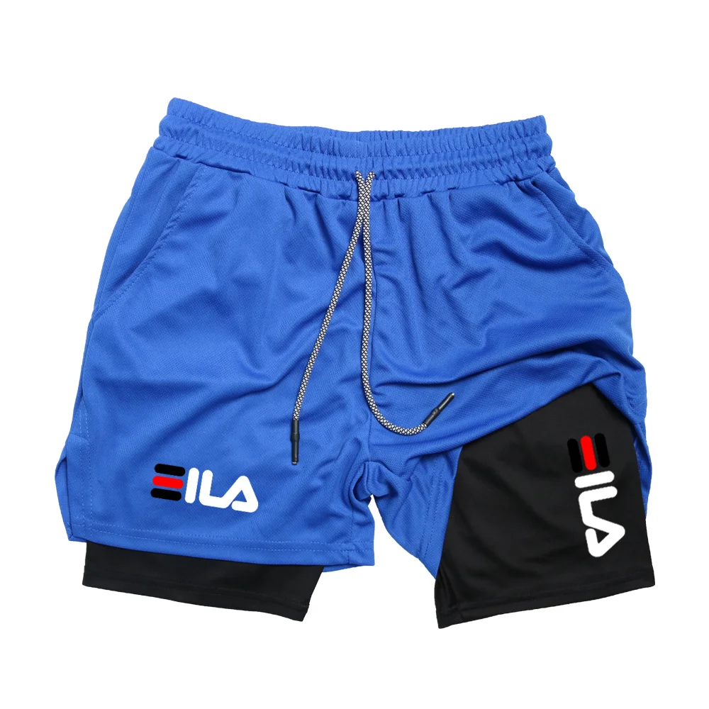 2025Men Running Shorts 2 In 1 Double-deck Sport Shorts Sportswear Gym Fitness Short Pants Training Jogging Bottom Men's Clothing