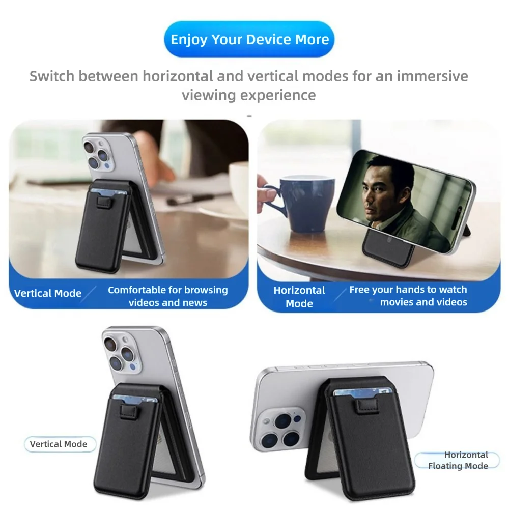 Tempat Kartu Ponsel Kulit PU Baru Dompet Magsafe Portabel Magnetik Tempat Dompet Kulit untuk iPhone 16 15 14 13 12 ProMax