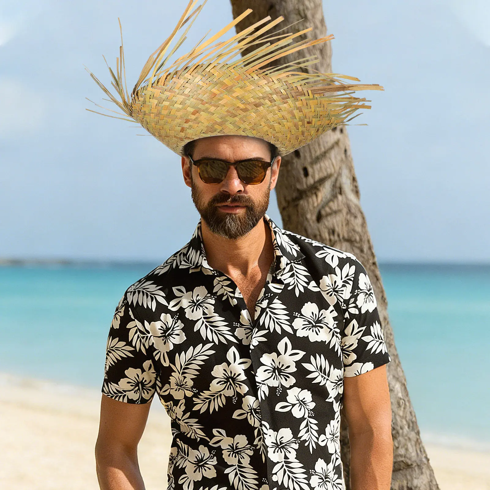 

Легкая дышащая соломенная шляпа от солнца, пляжная летняя праздничная шляпа, декоративная мексиканская гавайская шляпа для активного отдыха на природе