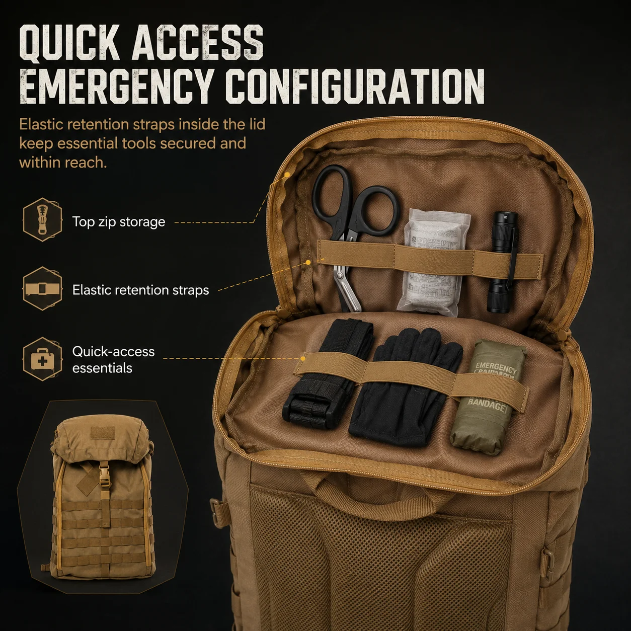 MT Tactical Medical Backpack Modular Emergency Response Pack with Detachable Organizer Pouches MOLLE System for Outdoor Rescue F
