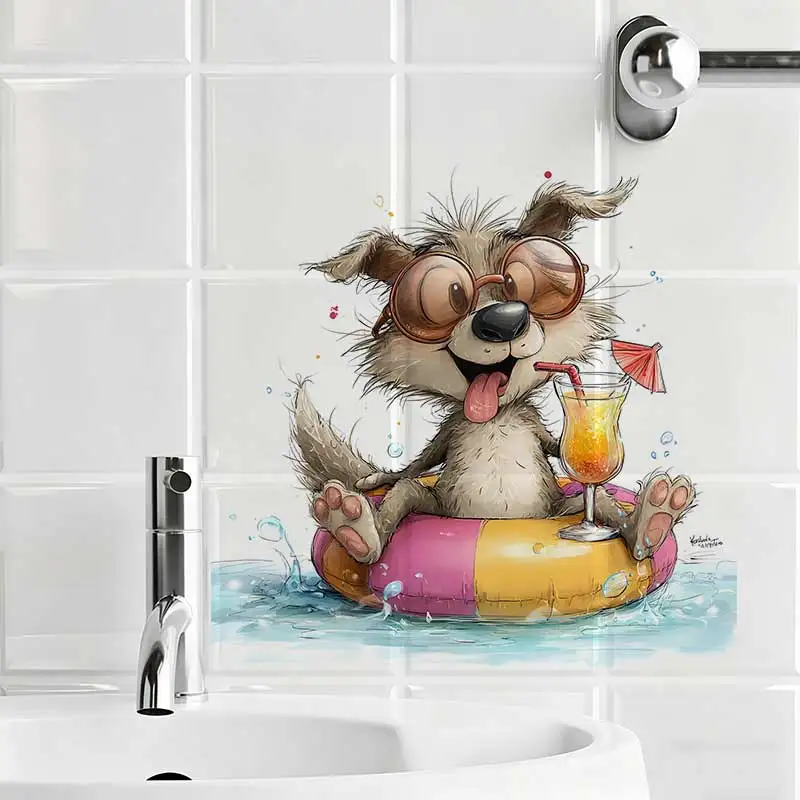 Watercolor Animals Bear Rabbit Mouse Wall Stickers Bedroom Kids Room Background Decoration Mural  Home Decoration Decals S935