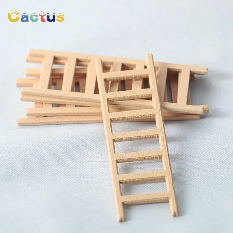 Échelle en bois pour maison de poupée 1:12, 5 pièces, échelle tridimensionnelle pour décoration de la maison