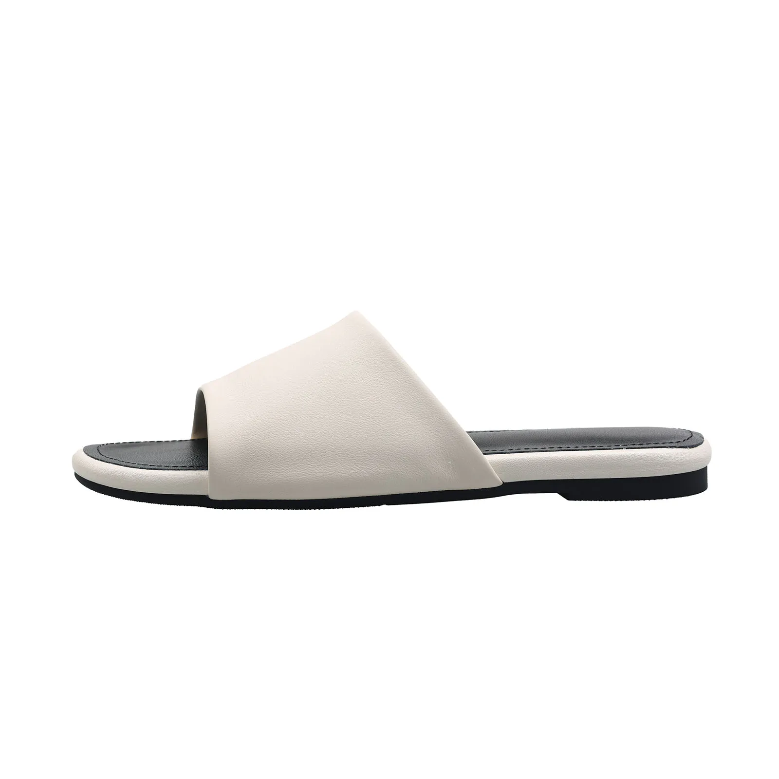 

Arden Furtado 2025 Summer Holiday style sheepskin Word slippers simple style Round toe Flats shoes Low heel beach Cool slippers