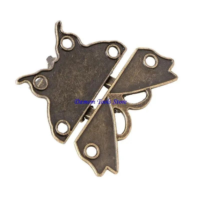 57BE Retro Vintage for Butterfly for Latch Hasp Wooden Jewelry Box for Case Lock Pad