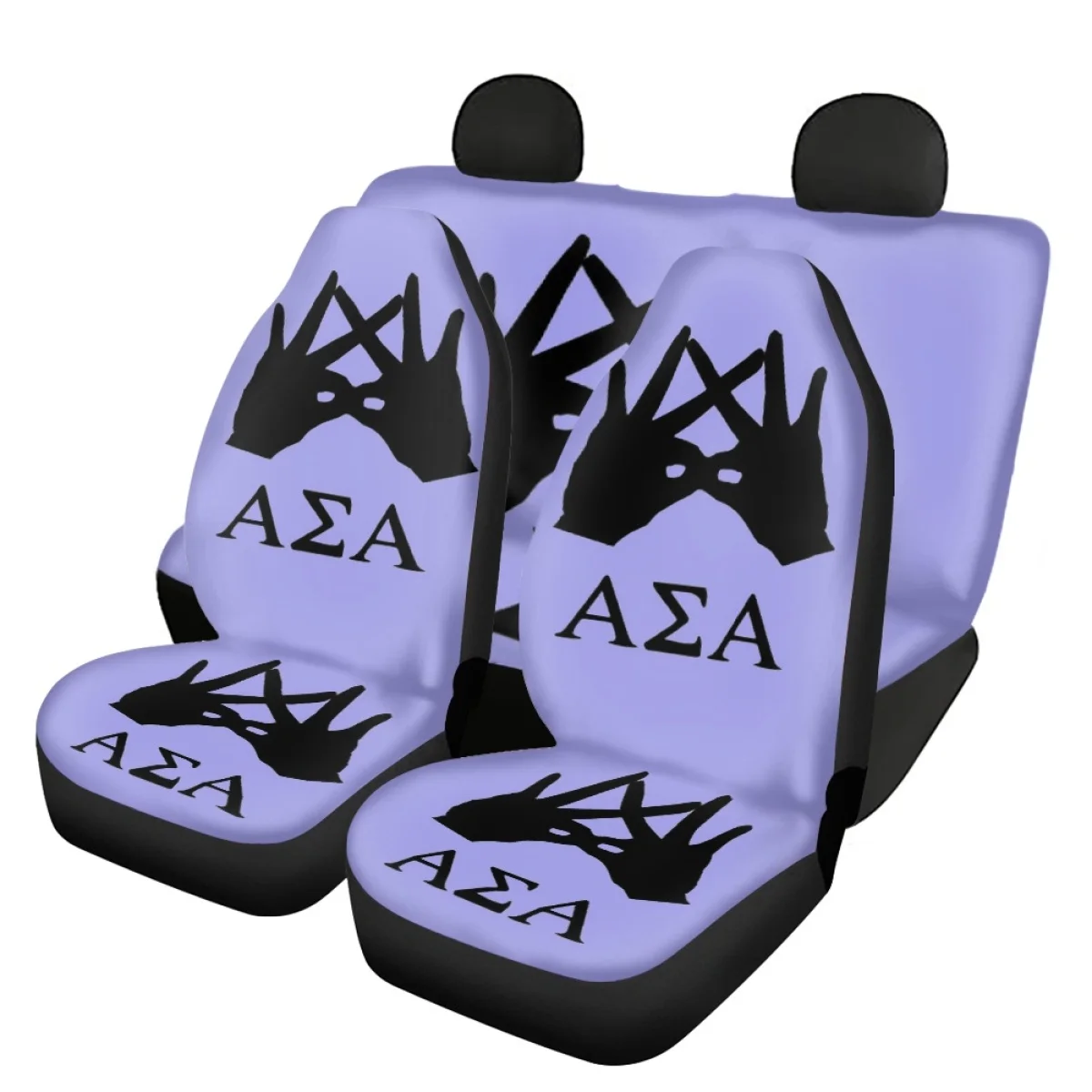 Alpha Sigma Alpha Print Car Interior Seats Protector Universal Auto Seat Covers Vehicle Full Set Protector Interior Accessories