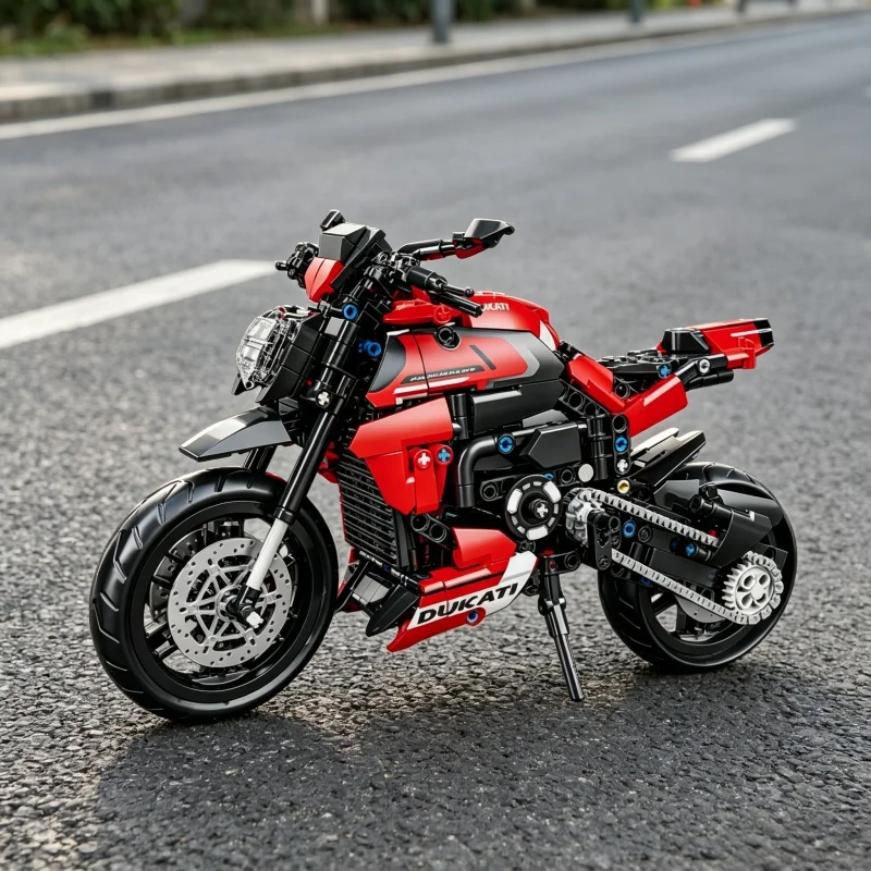 Mechanical Assemble Ducati Motorcycle Building Block Model High Difficulty Adult Collection Display Ornament