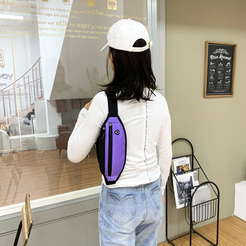 موضة جديدة حقيبة الصدر الرياضة في الهواء الطلق للجنسين بلون سعة كبيرة حقيبة الخصر الصدر لمحفظة الهاتف المحمول