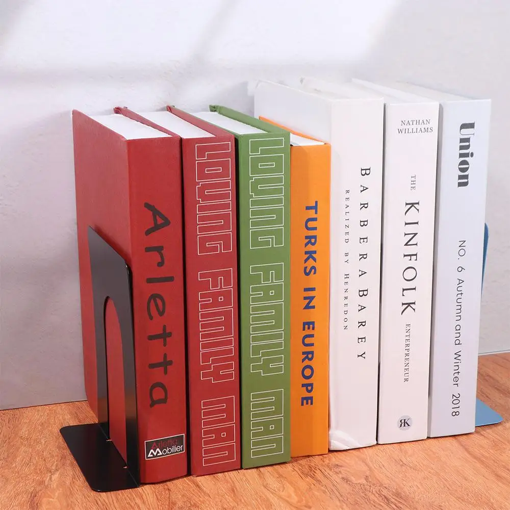 Book Holder L-shaped Desk Bookends INS Durable Iron Book Stand Simple Display Book Support Rack Magazine