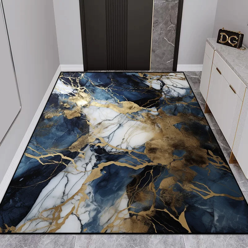 

Marble Pattern Luxury Living Room Carpet Non-slip Entrance Door Mat Large Area Lounge Rugs Home Decor Ins Carpets Washable Tapis