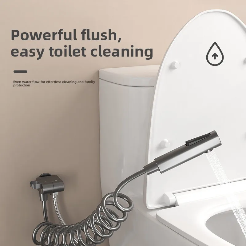 High Pressure Handheld Bidet Sprayer with Brass Nozzle for Bathroom Toilet Cleaning