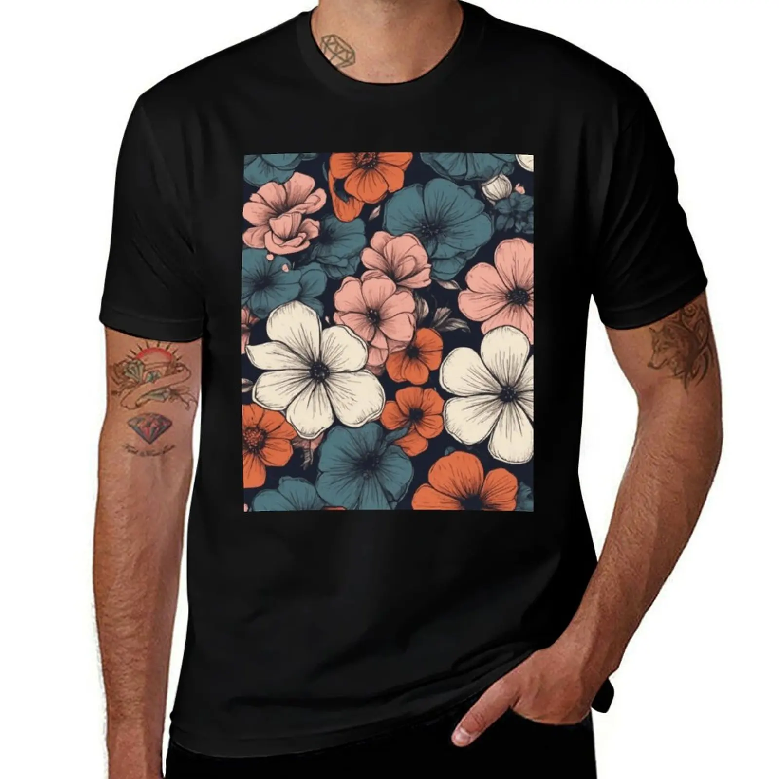Blossom Threads: Explore Nature's Beauty with Our Floral T-Shirt Casual All Match Short Sleeve T-Shirt