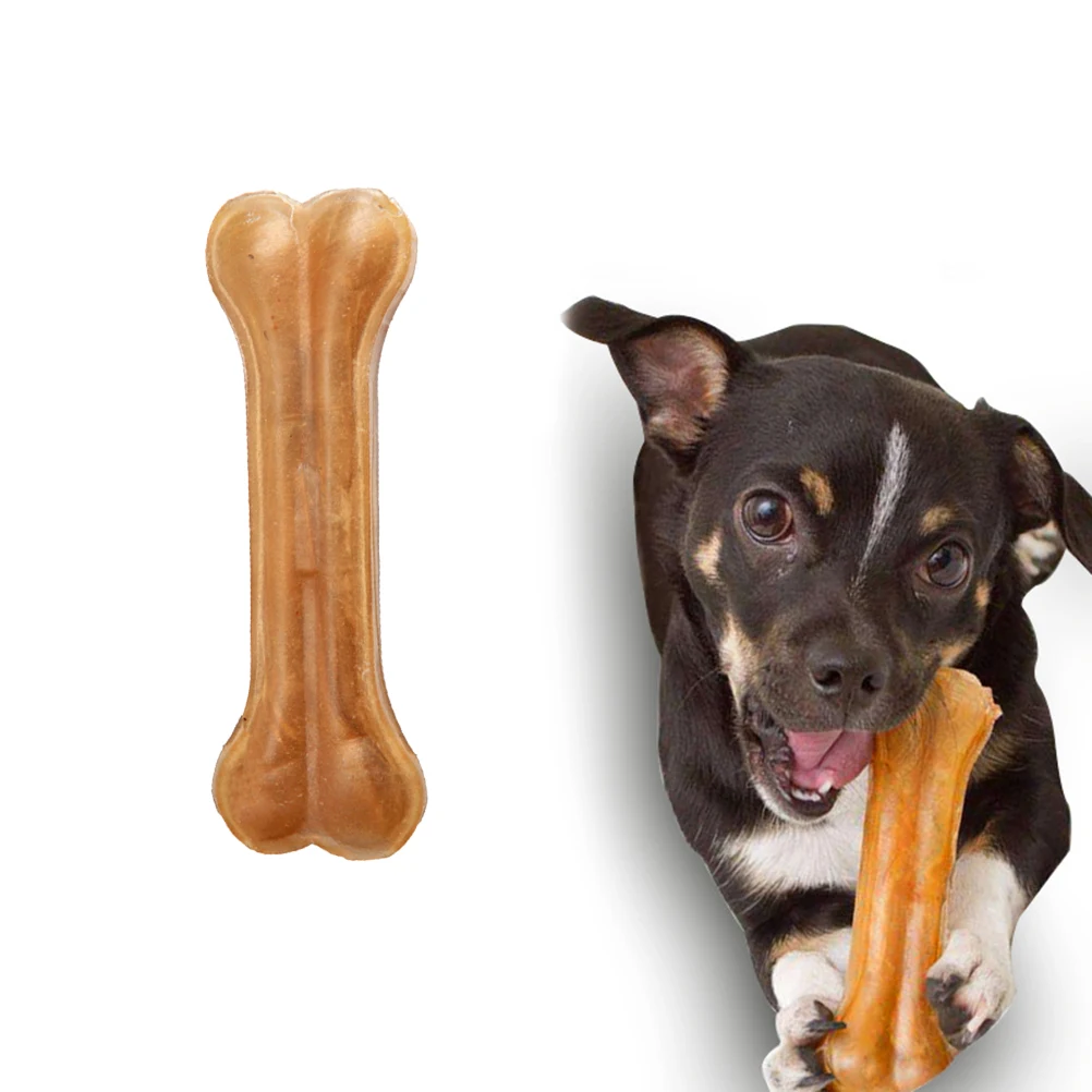 

8 Inch Dog Bone Toy Compressed Rawhide Pet Chew Bones Teeth Cleaner for Small Medium Dogs Puppies Teething Relief