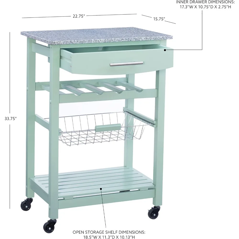 Cozinha Ilha, Verde, 15,75x22,83x33,86 Polegadas