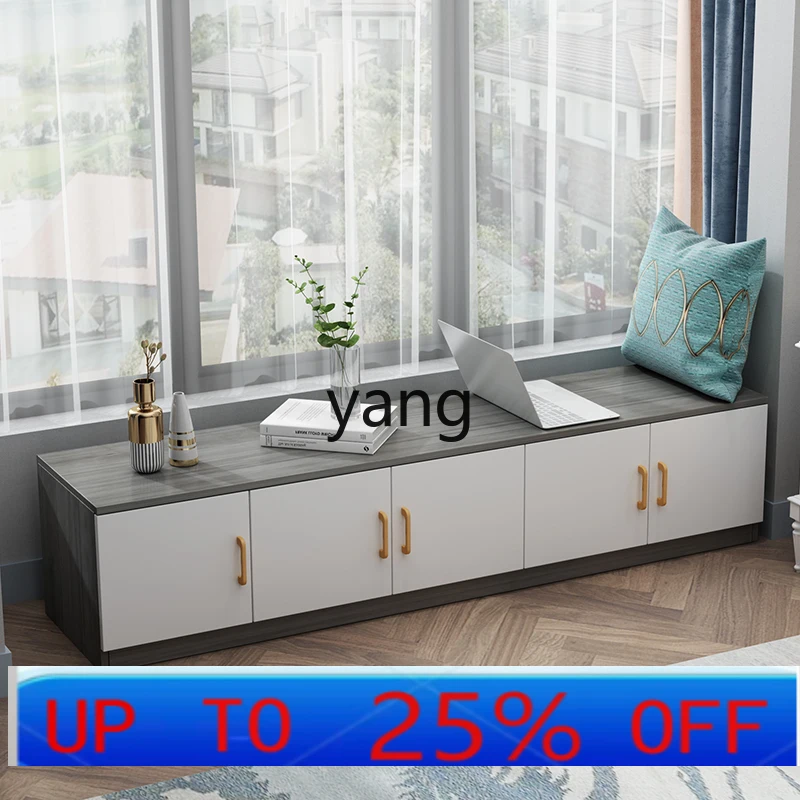 LH  balcony bay window cabinet solid wood window sill free combination balcony storage floor low cabinet can sit