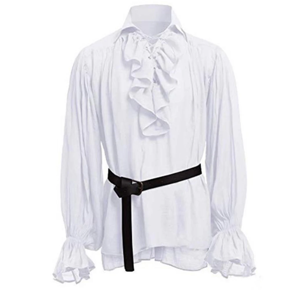 Camicia gotica da uomo retrò \ \ Top vittoriano medievale volant pirata manica a sbuffo Vintage ispirato stile alla moda Look classico