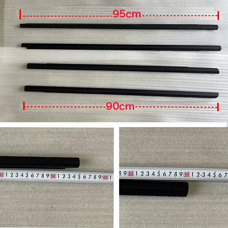 Black 4Pcs Window Rubber Trim For Nissan XTrail T30 2001-2006 Weatherstrip Seal Strips Rubber Door Moulding Trim 80821-8H300