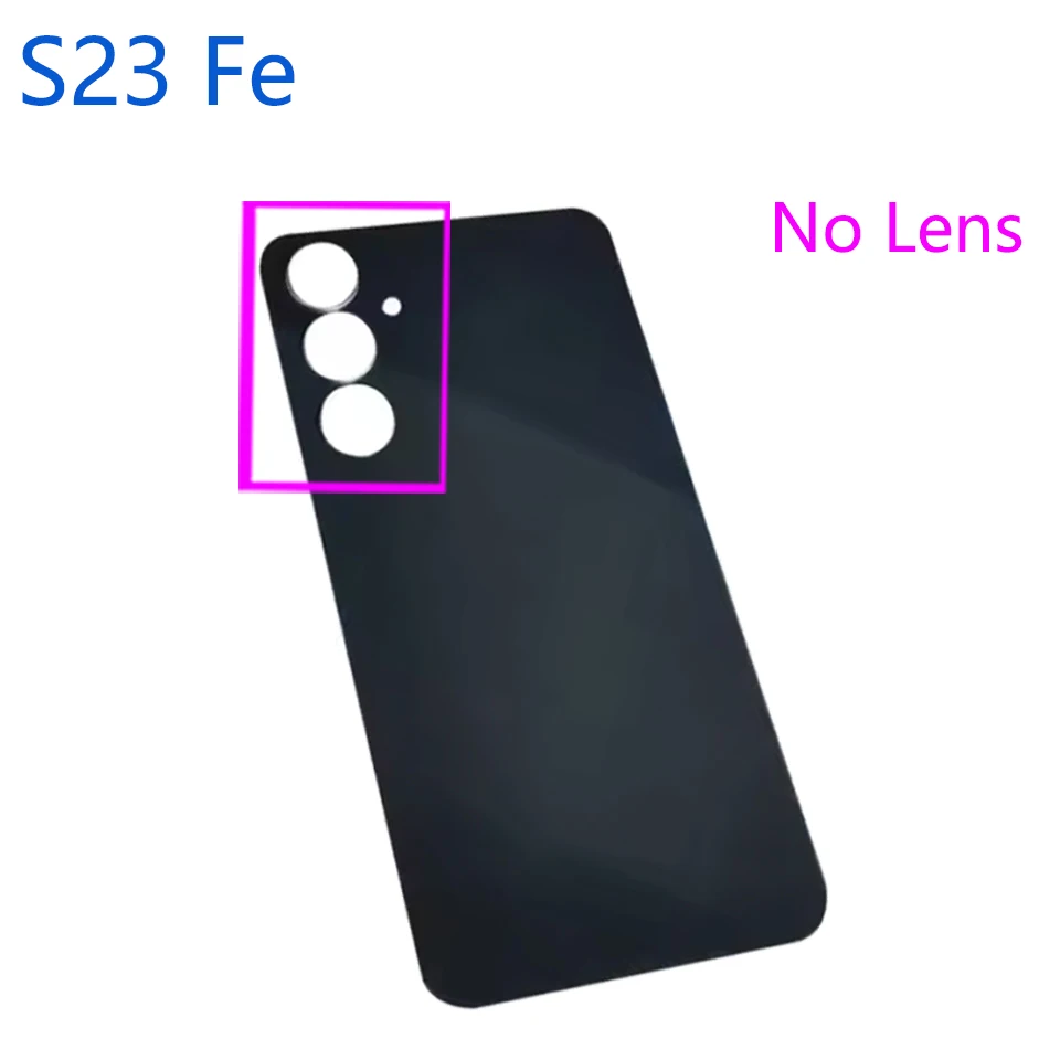 10Pcs/Lot S23FE Battery Back Cover For Samsung Galaxy S23 FE S711 SM-S711B Housing Real Door Case With Lens Replacement