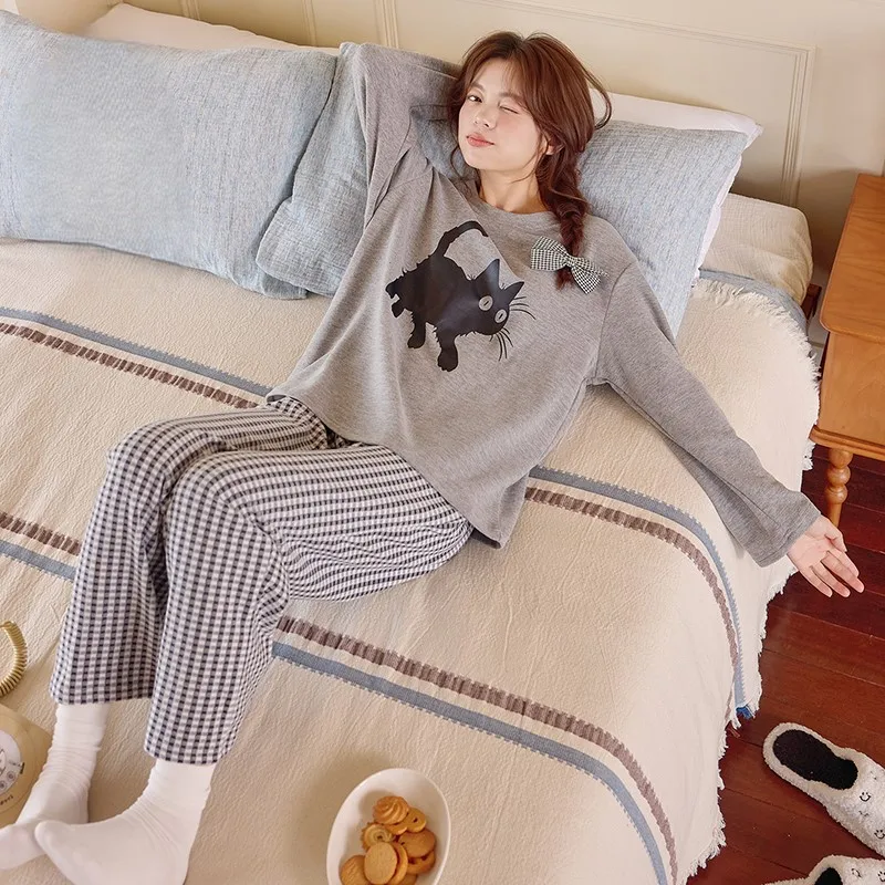 

Комплекты пижам для женщин: кружевные, свободные, из чистого хлопка, с ребристой отделкой, на пуговицах спереди, рукав три четверти, шорты, осенние, красные