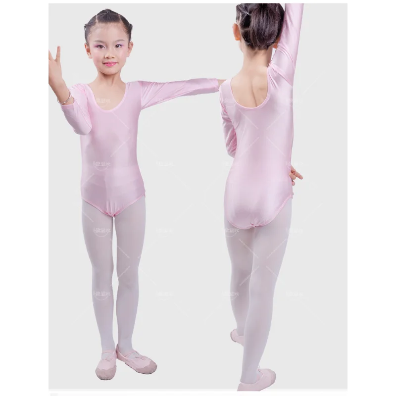 Ropa ajustada de manga larga para niñas, trajes de Ballet para baile, gimnasia