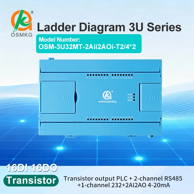 oshangming-16-entrees-16-sorties-a-transistors-plc-entree-sortie-analogique-8-impulsions-modbus-rtu-avec-rs485-rs232-controleur-plc-3u32mt