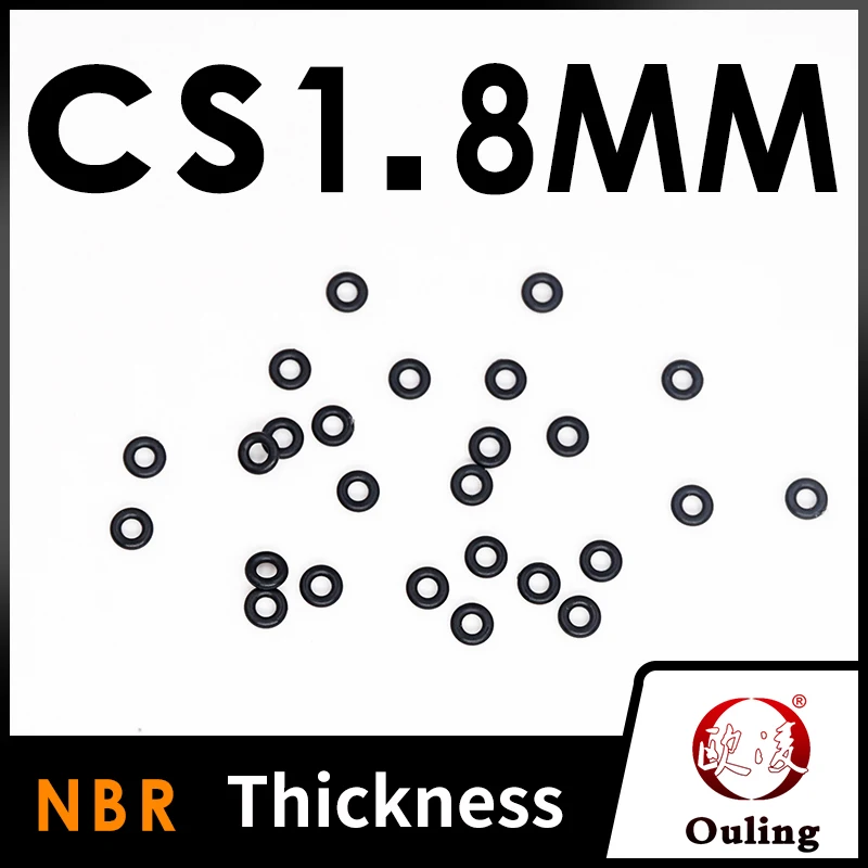Thickness CS1.8mm Black NBR Nitrile Rubber O-rings Seals Gasket Washer Temperature Resistant Wear-Resistant O-ring
