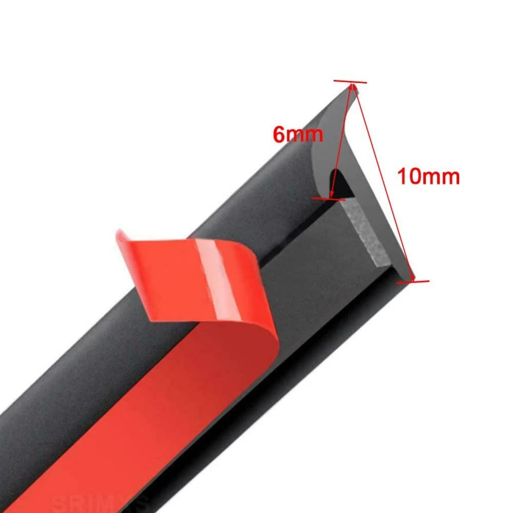 Car Sealing Strip Inclined T-Shaped Weatherproof Edge Gap Seal Strip Fender Flare Arch Rubber Protector Trim 5 Meters