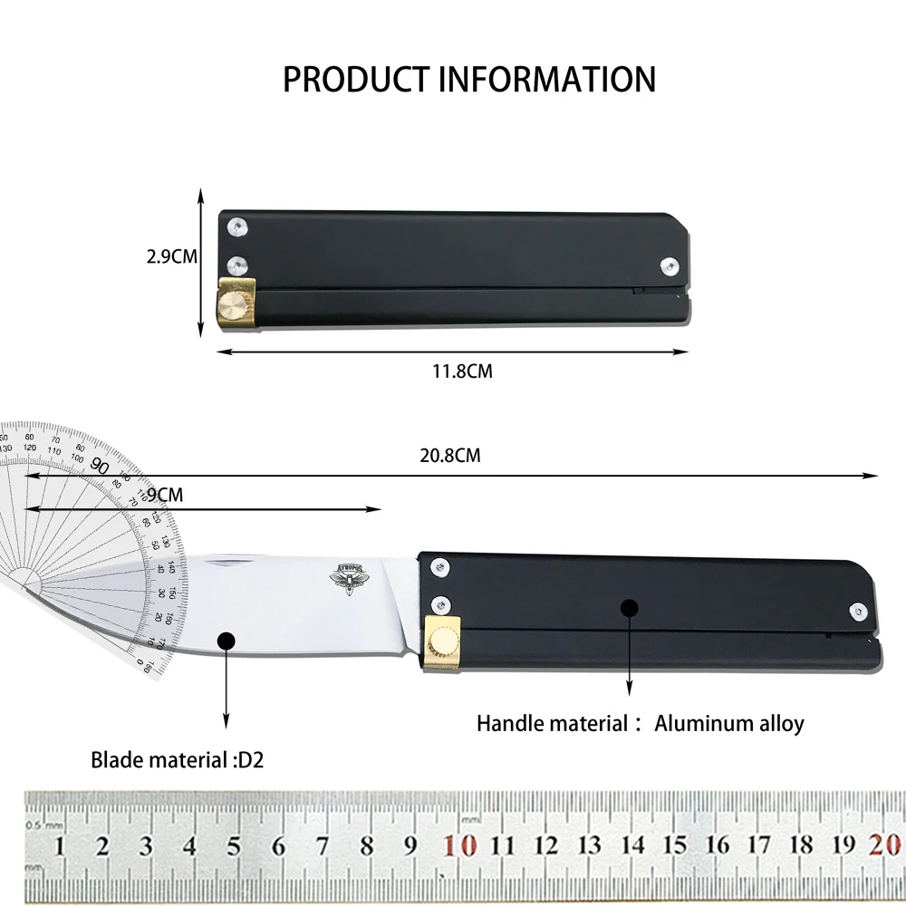 NKD ATROPOS Trapper Assisted Folding Pocket Knife D2 Blade Aluminum Alloy Handle Outdoor Hunting Knives Tactical EDC Tools