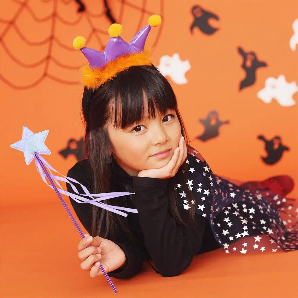 5 Pcs Pentagram Fairy Kids Clothes Girl Performance Cosplay Favor Tassel Stick Clothing Star Party Prop Ab