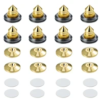 Pailvens-Juego de 8 picos para altavoz, patas de altavoz, picos para subwoofer de aleación de cobre ajustables en altura con 16 almohadillas adhesivas