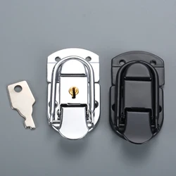 Sliver/black Tool Box Hasp Catch Latch Hardware Tool Cabinet Lock Buckle Belt Fixed Buckle Lock Aviation Box Accessories 69*34mm