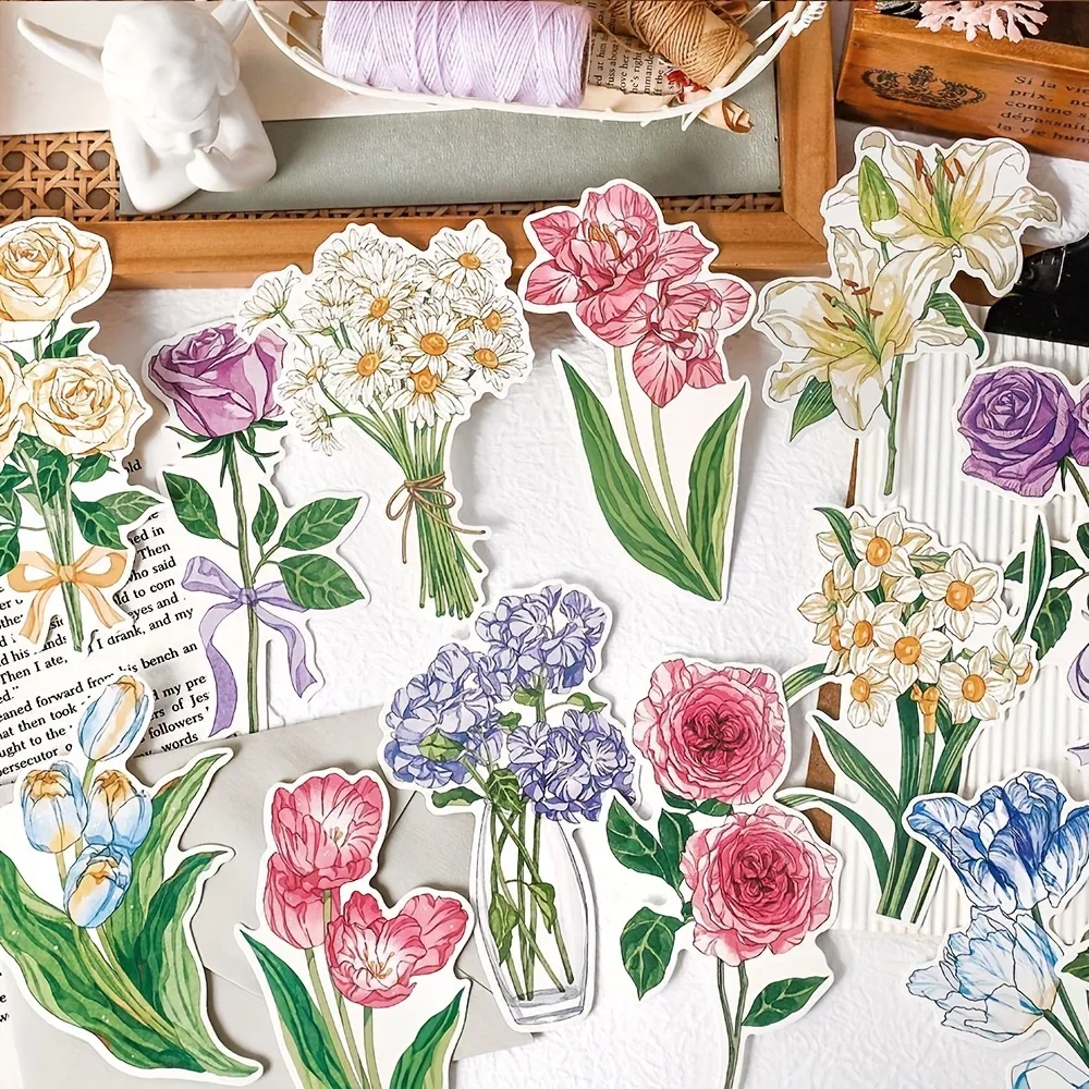 15pcs Bouquet Love Small Fresh Flower Gift decorato Message Card