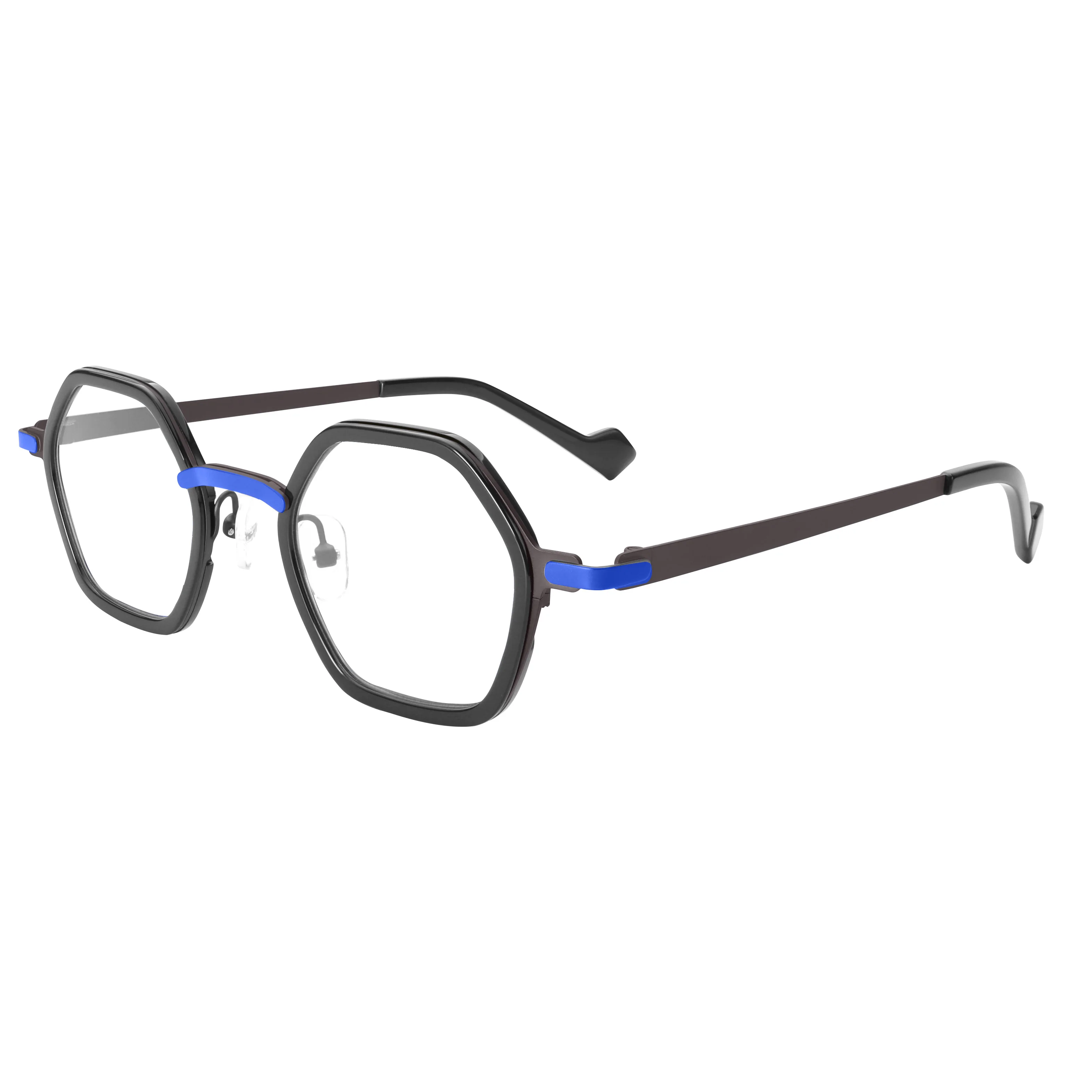 

Luxury Mixed Acetate Metal Eyeglass Frames Prescription Ready for Men and Women Blue Light Blocking Computer Glasses