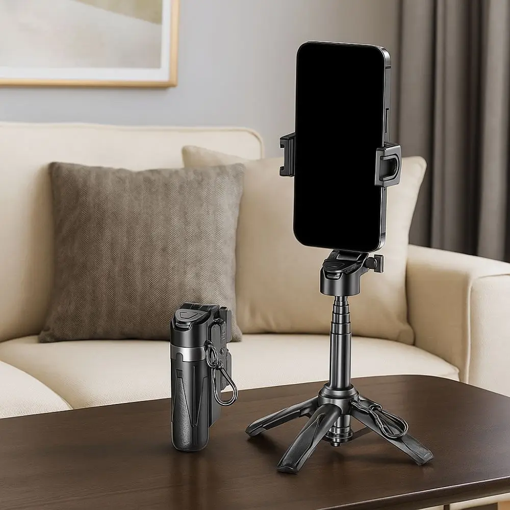 3 in 1 Mini Telescopic Selfie Stick Extendable 360° Rotation Bluetooth Selfie Stick with Wireless Bluetooth Lightweight