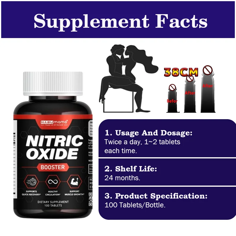 Nitric Oxide Supplements-Increase Energy, Enhance Performance for Workouts, Boost Endurance, Increase Libido